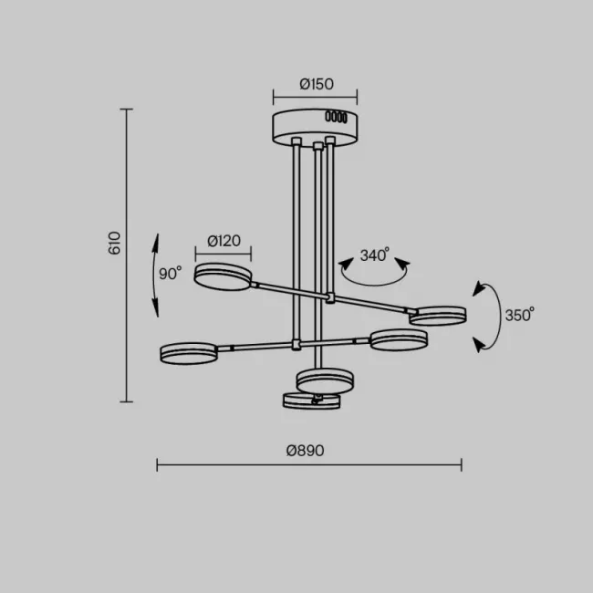 Люстра на штанге Maytoni MOD070PL-L38B3K Люстра на штанге Maytoni MOD070PL-L38B3K