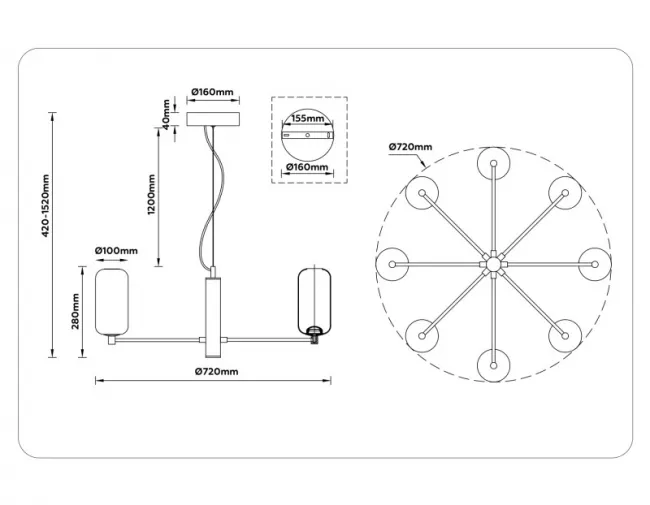 Подвесная люстра Ambrella Light LH11109 Подвесная люстра Ambrella Light LH11109