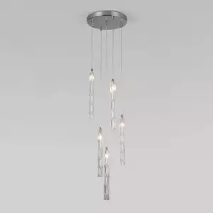 Каскадная люстра Eurosvet 50381/5 хром Каскадная люстра Eurosvet 50381/5 хром
