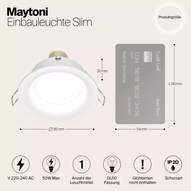 Встраиваемый светильник Maytoni DL027-2-01W Встраиваемый светильник Maytoni DL027-2-01W