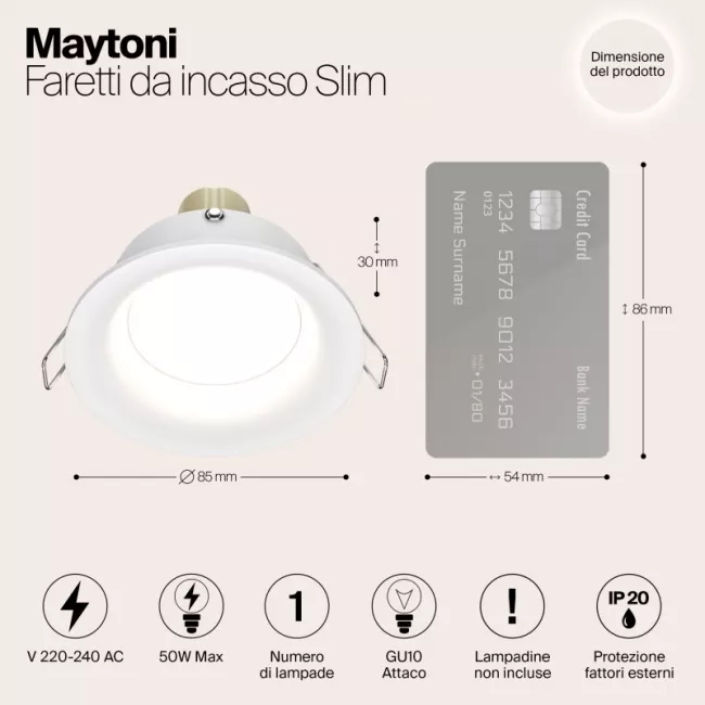 Встраиваемый светильник Maytoni DL027-2-01W Встраиваемый светильник Maytoni DL027-2-01W