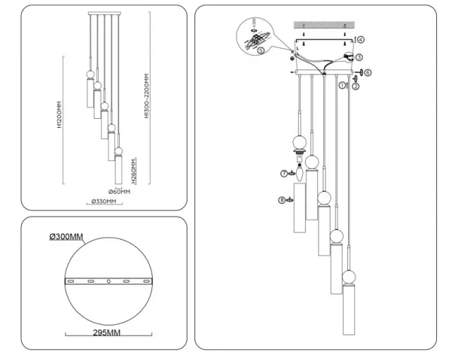 Каскадная люстра Ambrella Light LH53259 Каскадная люстра Ambrella Light LH53259