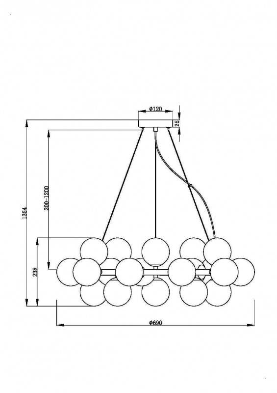 Подвесная люстра Maytoni MOD545PL-25B