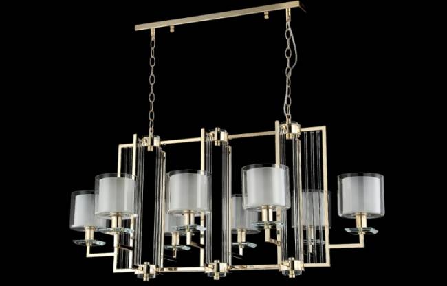 Подвесная люстра Crystal Lux NICOLAS SP8 L1000 GOLD/WHITE Подвесная люстра Crystal Lux NICOLAS SP8 L1000 GOLD/WHITE