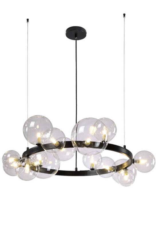 Подвесная люстра Crystal Lux AGATA SP15 V2 BLACK/TRANSPARENTE Подвесная люстра Crystal Lux AGATA SP15 V2 BLACK/TRANSPARENTE