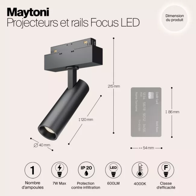 Светильник на шине Maytoni TR019-2-7W4K-B