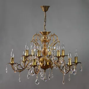 Подвесная люстра AMBIENTE by BRIZZI 8888/6+6 AB Leaf crystal