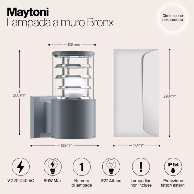Светильник настенный Maytoni O576WL-01GR Светильник настенный Maytoni O576WL-01GR