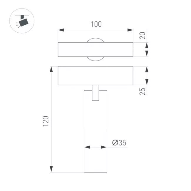 Светильник на шине Arlight 035000(1) Светильник на шине Arlight 035000(1)