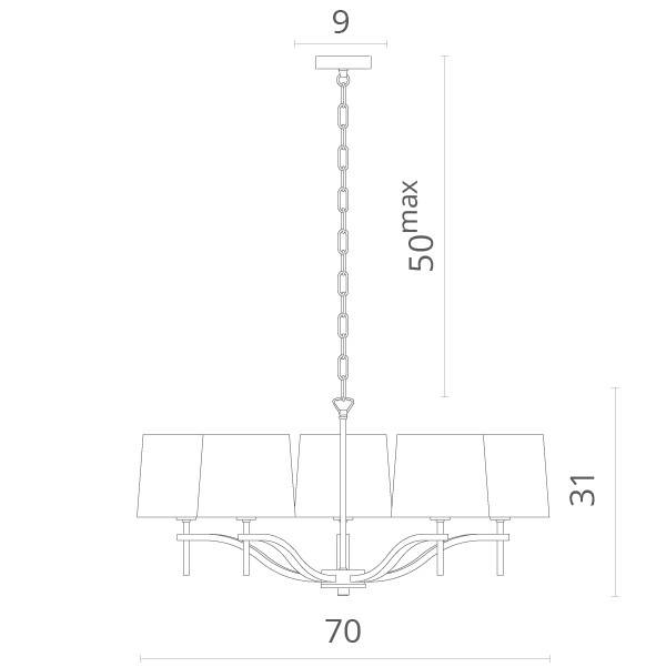 Подвесная люстра Divinare 1341/02 LM-5 Подвесная люстра Divinare 1341/02 LM-5