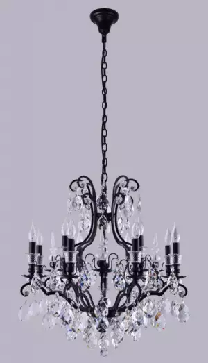 Подвесная люстра Crystal Lux MAGNIFICO SP13 BLACK/TRANSPARENT