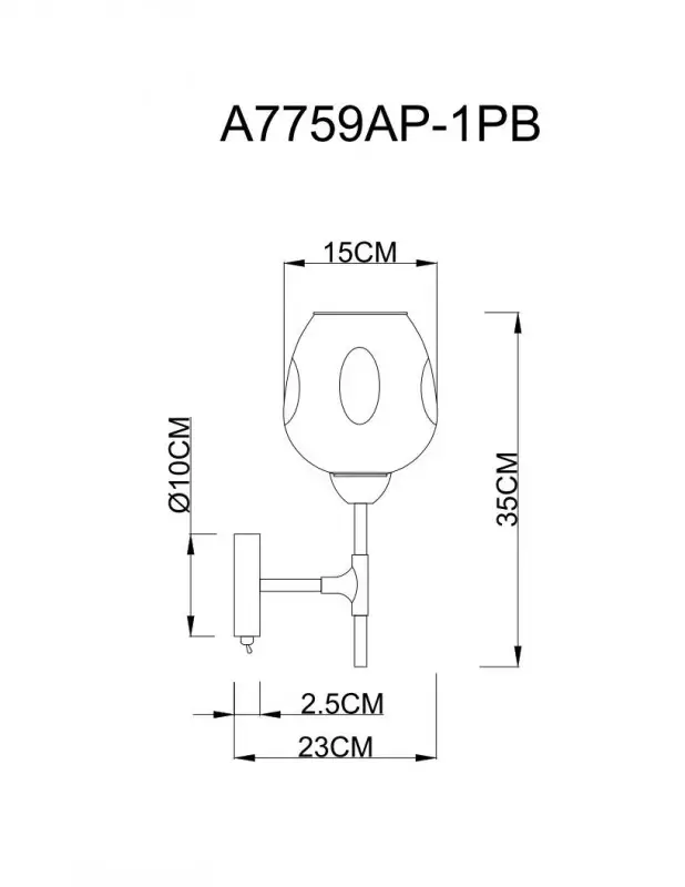 Бра ARTE Lamp A7759AP-1PB