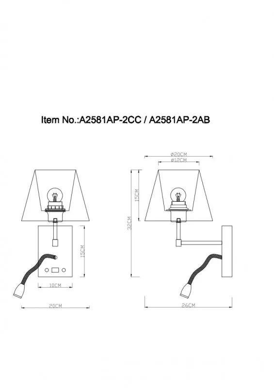 Бра ARTE Lamp A2581AP-2AB Бра ARTE Lamp A2581AP-2AB