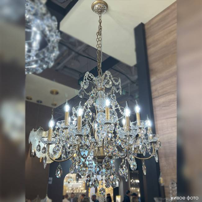 Подвесная люстра Crystal Lux ODELIS SP12 GOLD Подвесная люстра Crystal Lux ODELIS SP12 GOLD
