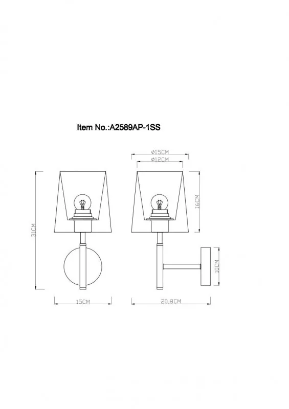 Бра ARTE Lamp A2589AP-1SS Бра ARTE Lamp A2589AP-1SS