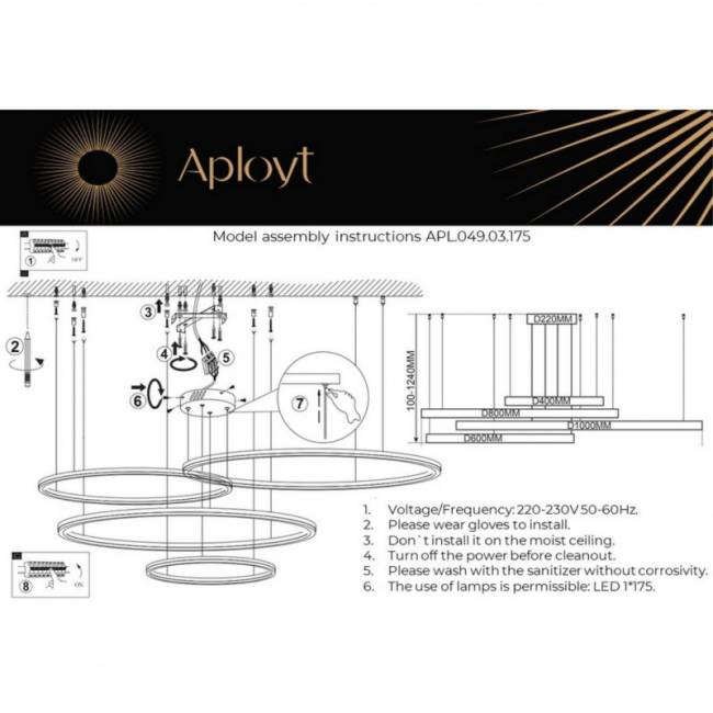 Подвесной светильник APLOYT APL.049.03.175 Подвесной светильник APLOYT APL.049.03.175