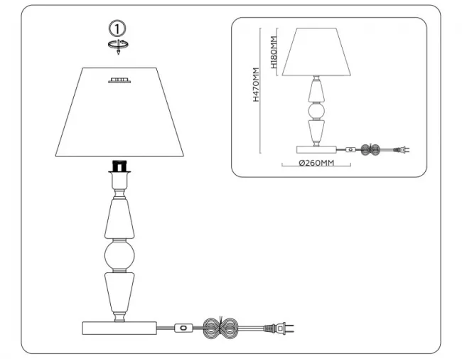 Настольная лампа Ambrella Light LH75262 Настольная лампа Ambrella Light LH75262
