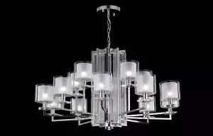 Подвесная люстра Crystal Lux NICOLAS SP-PL10+5 NICKEL/WHITE Подвесная люстра Crystal Lux NICOLAS SP-PL10+5 NICKEL/WHITE
